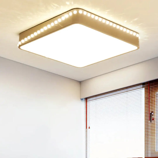 Modern Acrylic Led Ceiling Lamp With Crystal Accents - Available In Black White And Gold Finish