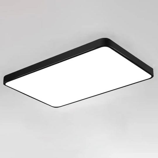 Modern Acrylic Led Ceiling Light Fixture For Living Room - Rectangular Flush Macaron Design Black /