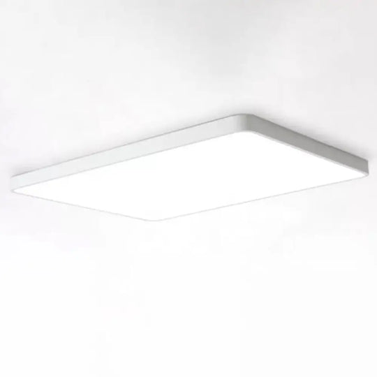 Modern Acrylic Led Ceiling Light Fixture For Living Room - Rectangular Flush Macaron Design White /