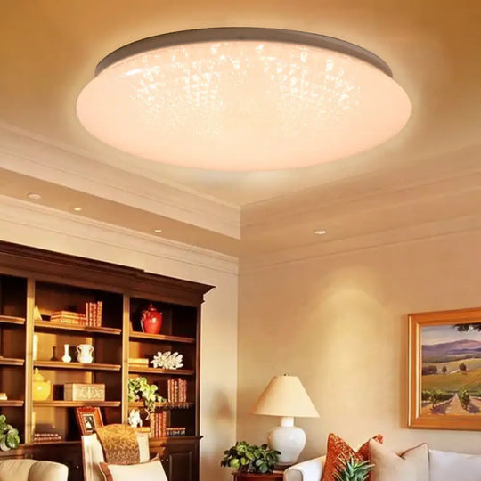 Modern Acrylic Led Ceiling Light Fixture In Warm/White/Natural – 15’/19’ Dia White / 15’ Warm