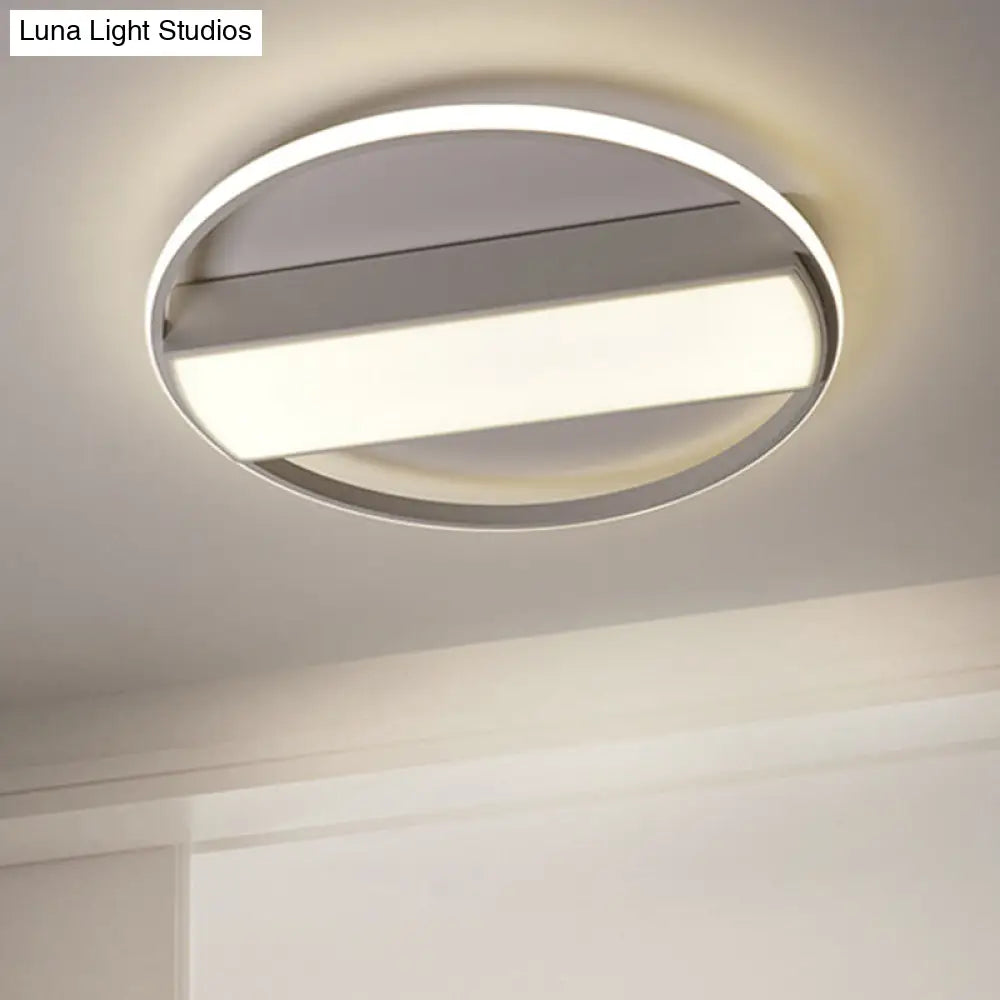 Modern Acrylic Led Ceiling Light For Stairway - Rectangle Flush Mount In Black Or White 16-24 Wide /