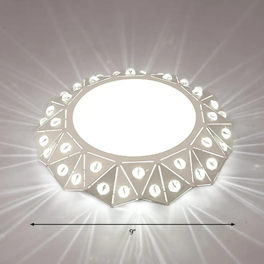 Modern Acrylic Led Ceiling Light In White For Foyer - Flush Mount Fixture /