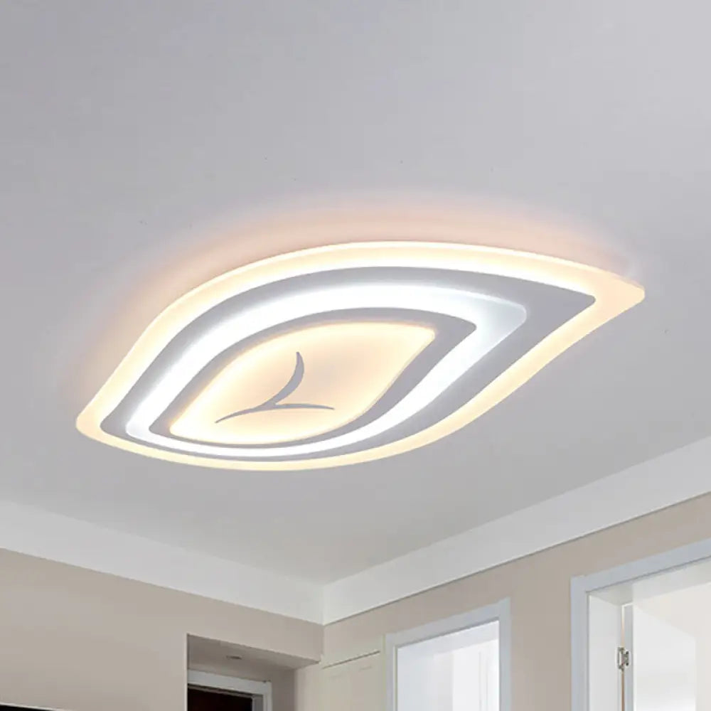 Modern Acrylic Led Ceiling Light With Stepless Dimming In Warm Or White - 21.5’/25.5’/33.5’