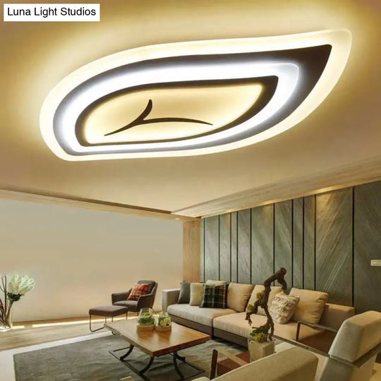 Modern Acrylic Led Ceiling Light With Stepless Dimming In Warm Or White - 21.5’/25.5’/33.5’ Wide