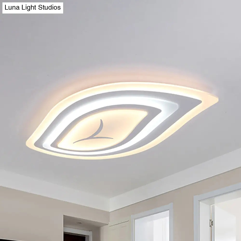 Modern Acrylic Led Ceiling Light With Stepless Dimming In Warm Or White - 21.5/25.5/33.5 Wide / 21.5