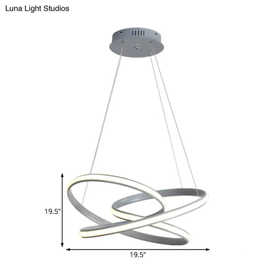 Modern Acrylic Led Chandelier: Seamless Curve Pendant Lamp White/Warm Light