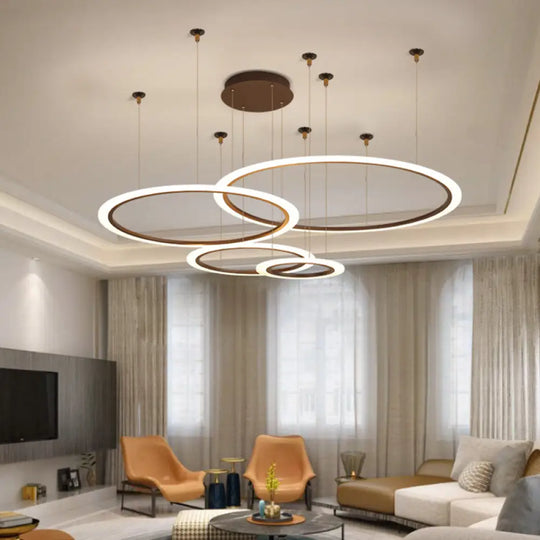 Modern Acrylic Led Chandelier - Small/Large Sizes 3/4 Tiers Ceiling Pendant Light Fixture Coffee /