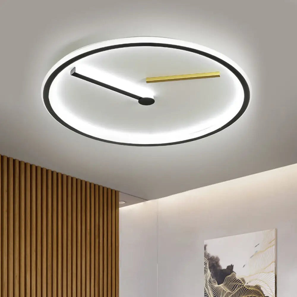 Modern Acrylic Led Close To Ceiling Light Fixture In Black - Warm/White Multiple Sizes / 12’ White