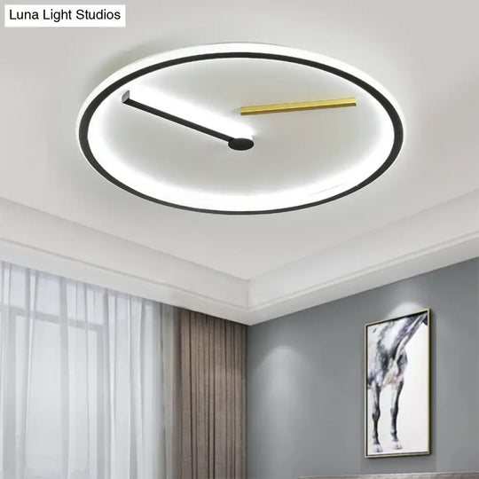 Modern Acrylic Led Close To Ceiling Light Fixture In Black - Warm/White Multiple Sizes