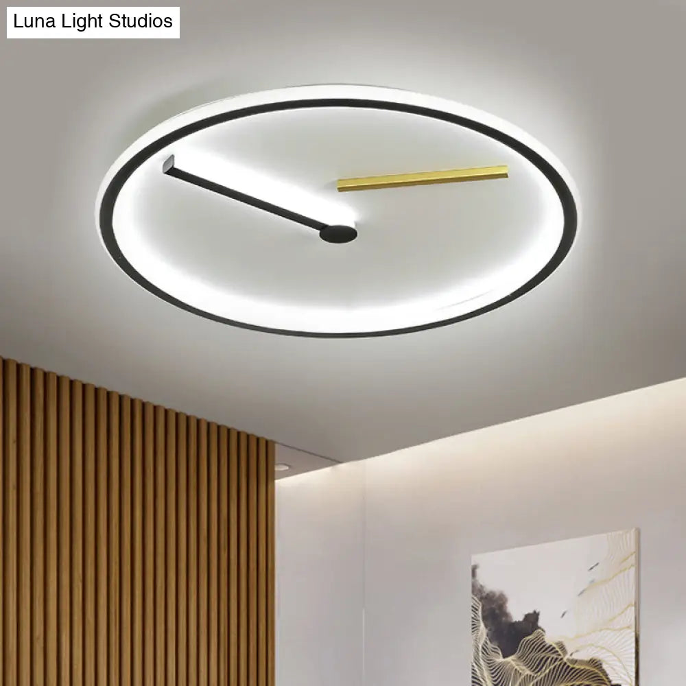 Modern Acrylic Led Close To Ceiling Light Fixture In Black - Warm/White Multiple Sizes / 12 White