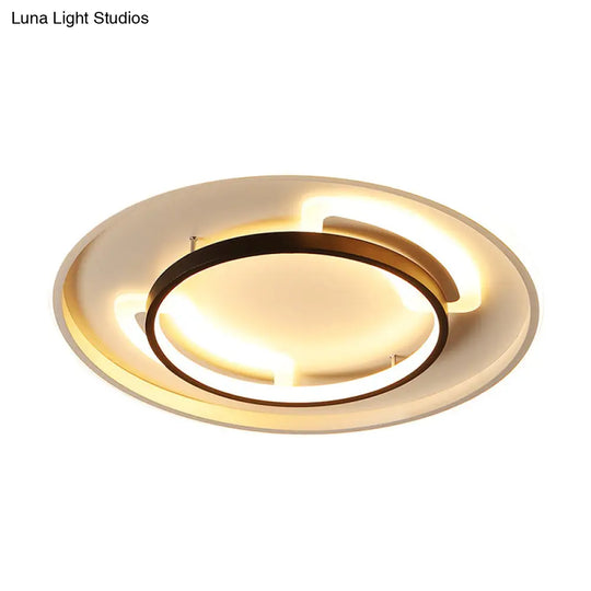Modern Acrylic Led Flush Ceiling Light - 16’/19.5’ White Warm/White Mount Lamp