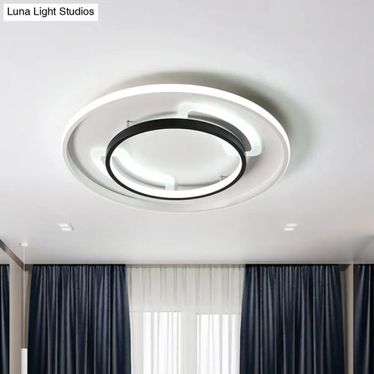 Modern Acrylic Led Flush Ceiling Light - 16/19.5 White Warm/White Mount Lamp