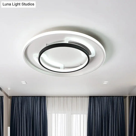 Modern Acrylic Led Flush Ceiling Light - 16’/19.5’ White Warm/White Mount Lamp