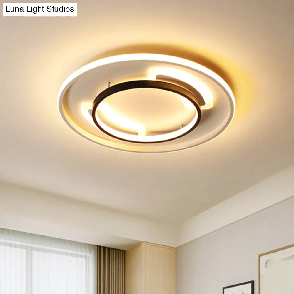 Modern Acrylic Led Flush Ceiling Light - 16/19.5 White Warm/White Mount Lamp / 16 Warm