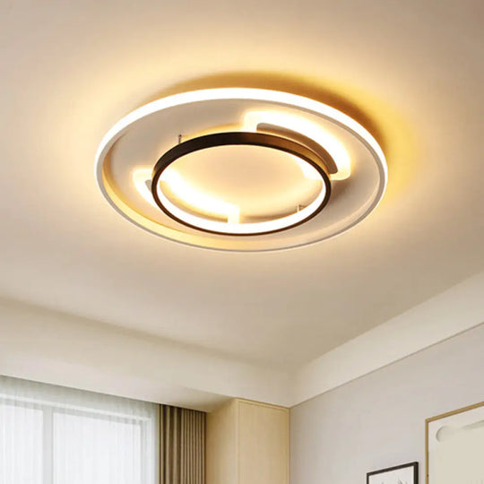Modern Acrylic Led Flush Ceiling Light - 16’/19.5’ White Warm/White Mount Lamp / 16’ Warm