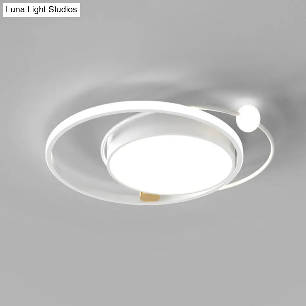 Modern Acrylic Led Flush Ceiling Light Fixture For Bedroom - Circular Design