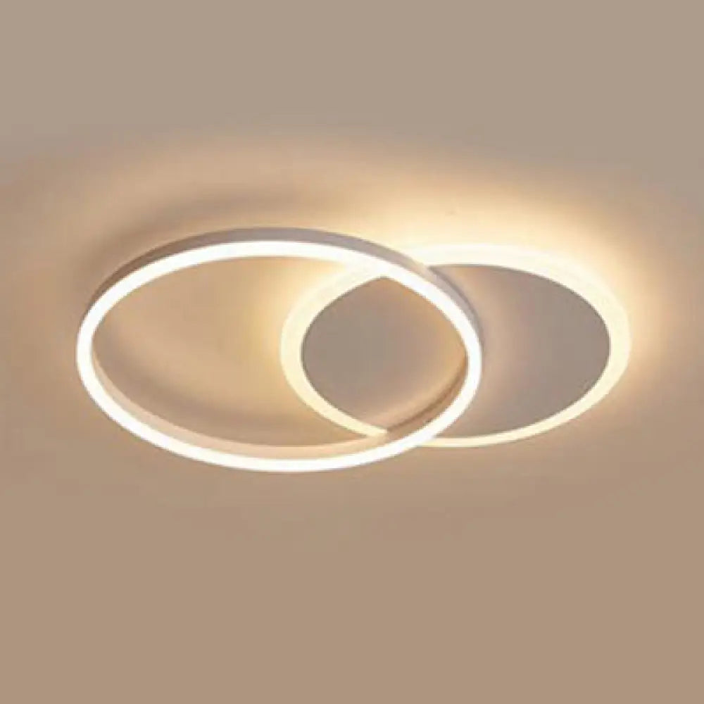 Modern Acrylic Led Flush Ceiling Light With Halo - Like Ring - White 2/3/5 Lights 2 / Warm