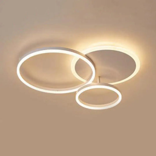 Modern Acrylic Led Flush Ceiling Light With Halo - Like Ring - White 2/3/5 Lights 3 / Warm
