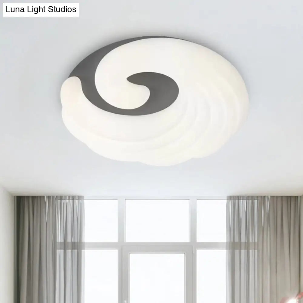 Modern Acrylic Led Flush Light Fixture In Grey/White/Blue - Cloud Design