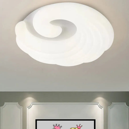 Modern Acrylic Led Flush Light Fixture In Grey/White/Blue - Cloud Design White