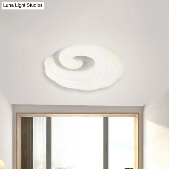 Modern Acrylic Led Flush Light Fixture In Grey/White/Blue - Cloud Design