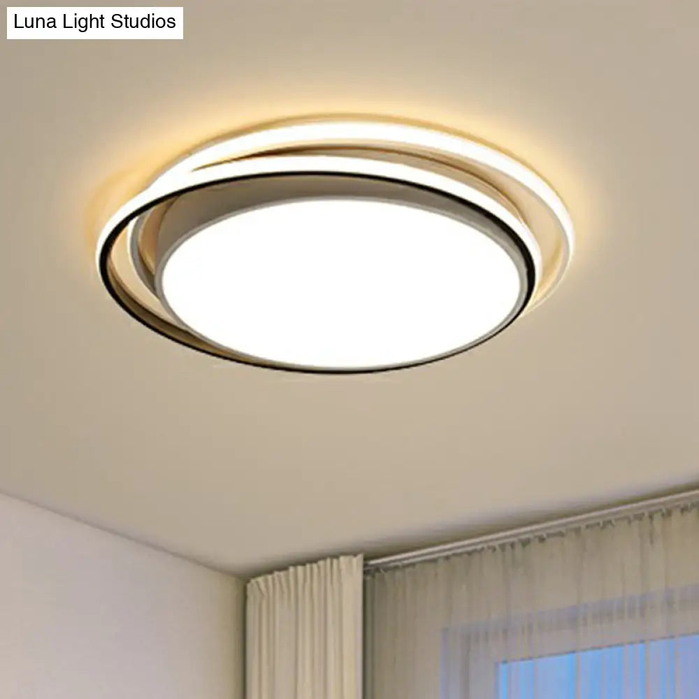 Modern Acrylic Led Flush Mount Ceiling Light Fixture For Bedrooms White / 15 Warm