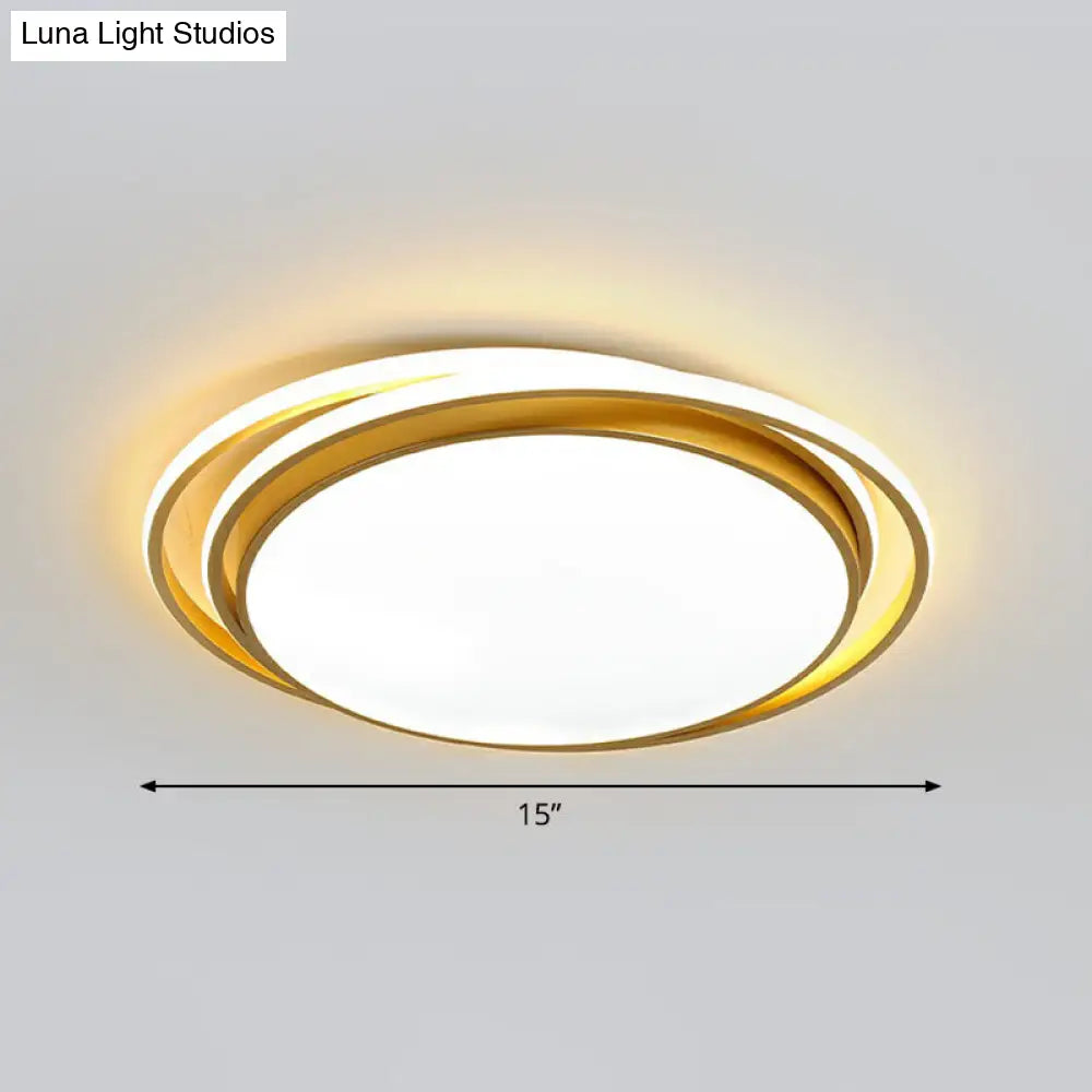 Modern Acrylic Led Flush Mount Ceiling Light Fixture For Bedrooms Gold / 15 White