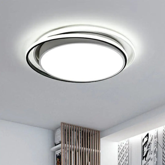 Modern Acrylic Led Flush Mount Ceiling Light Fixture For Bedrooms White / 15’