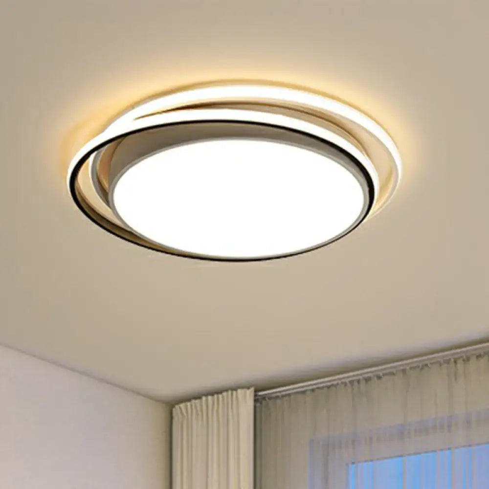 Modern Acrylic Led Flush Mount Ceiling Light Fixture For Bedrooms White / 15’ Warm