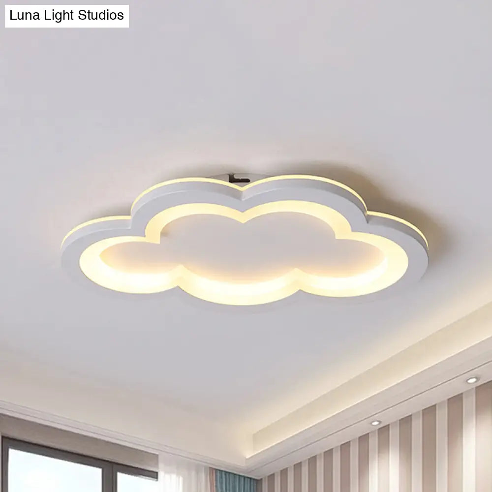 Modern Acrylic Led Flush Mount Cloud Ceiling Light For Play Room