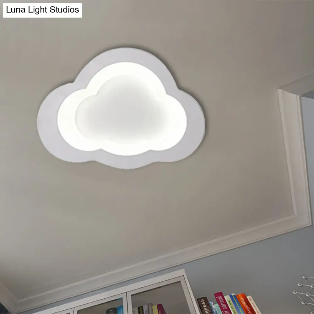 Modern Acrylic Led Flush Mount Cloud Ceiling Light For Play Room