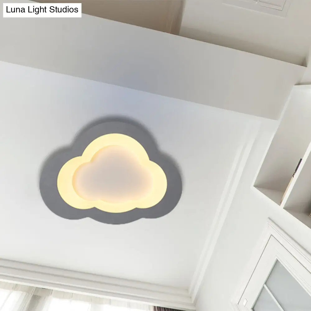 Modern Acrylic Led Flush Mount Cloud Ceiling Light For Play Room