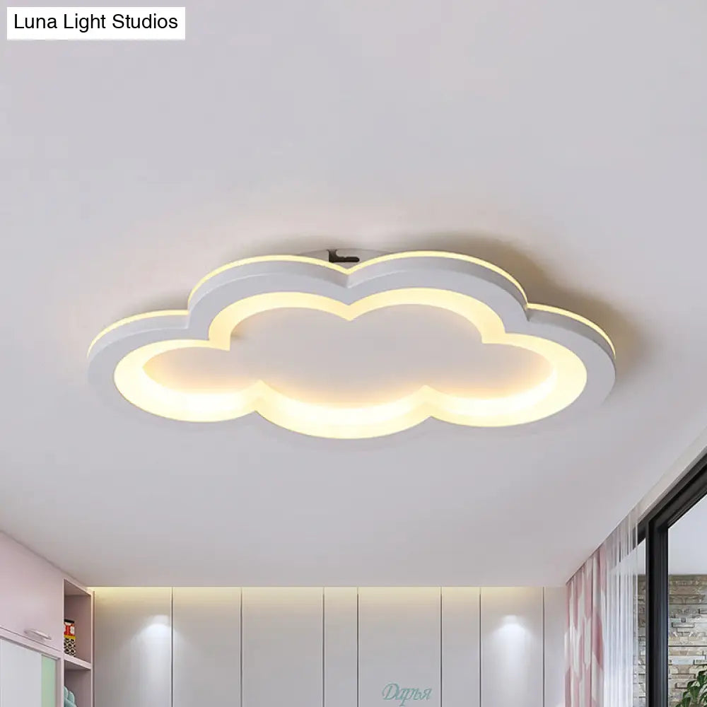 Modern Acrylic Led Flush Mount Cloud Ceiling Light For Play Room