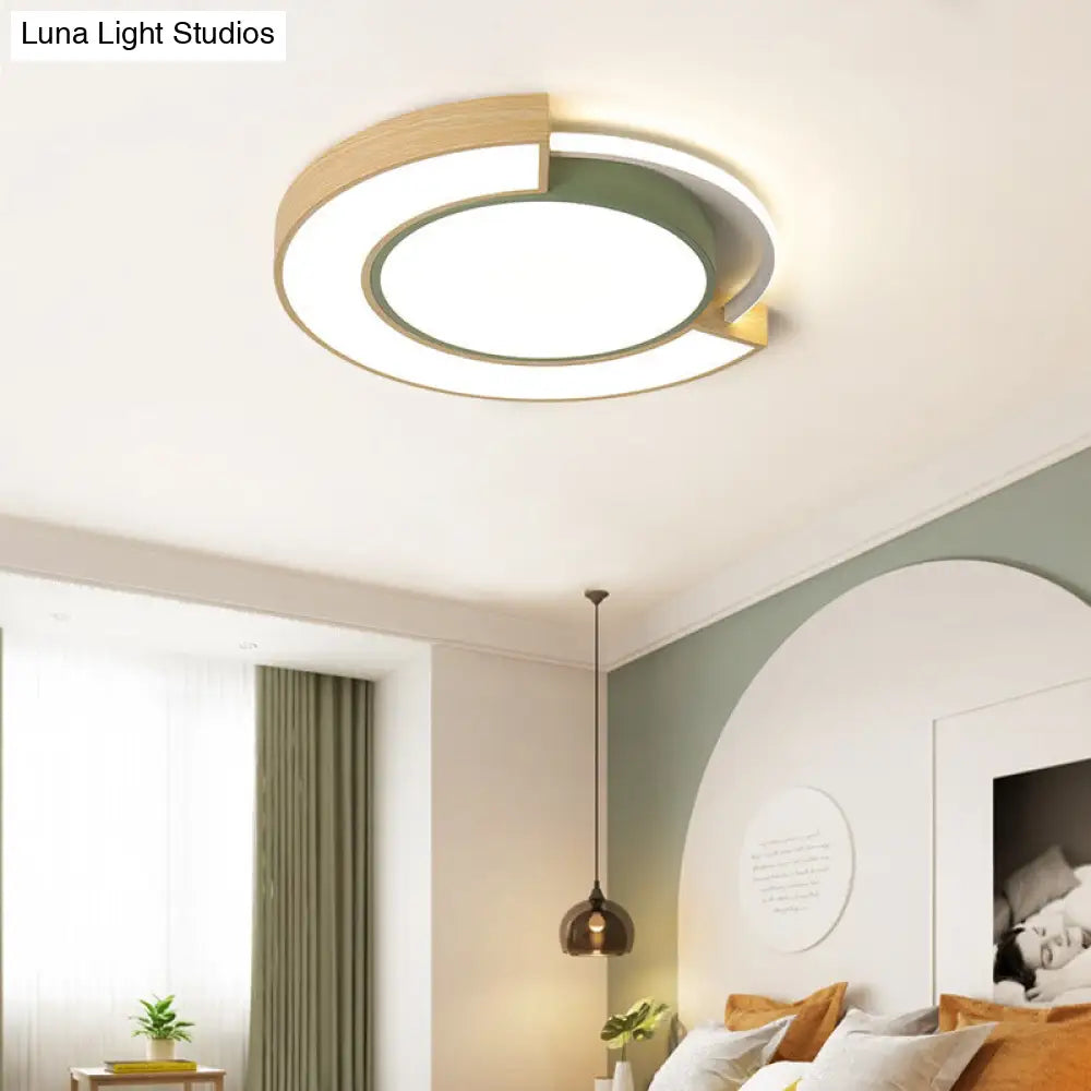 Modern Acrylic Led Flush Mount Light - Grey/Green 16.5/20.5 Diameter White/Warm Available Green /