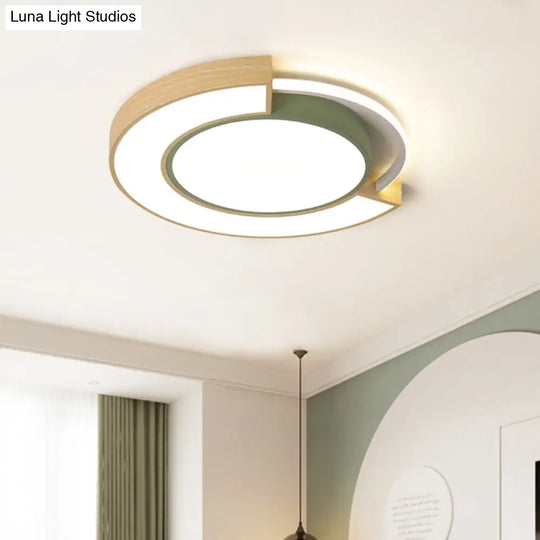 Modern Acrylic Led Flush Mount Light - Grey/Green 16.5’/20.5’ Diameter White/Warm Available