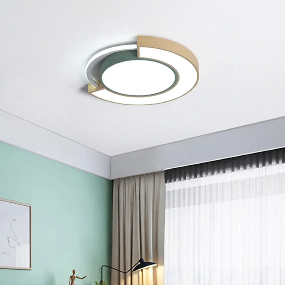 Modern Acrylic Led Flush Mount Light - Grey/Green 16.5’/20.5’ Diameter White/Warm Available