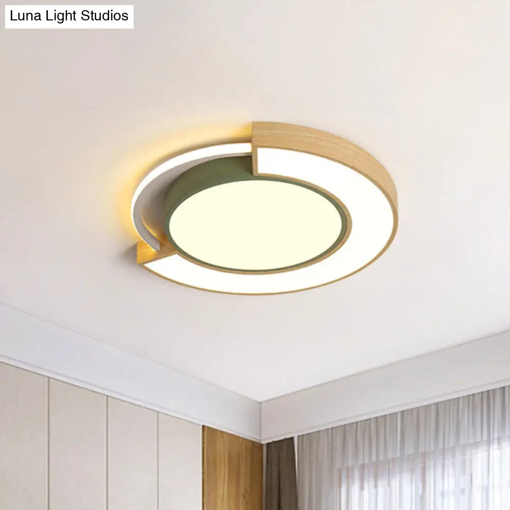 Modern Acrylic Led Flush Mount Light - Grey/Green 16.5/20.5 Diameter White/Warm Available