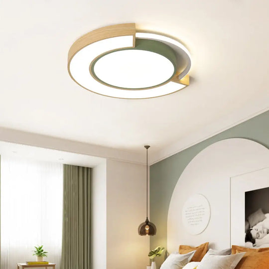 Modern Acrylic Led Flush Mount Light - Grey/Green 16.5’/20.5’ Diameter White/Warm Available