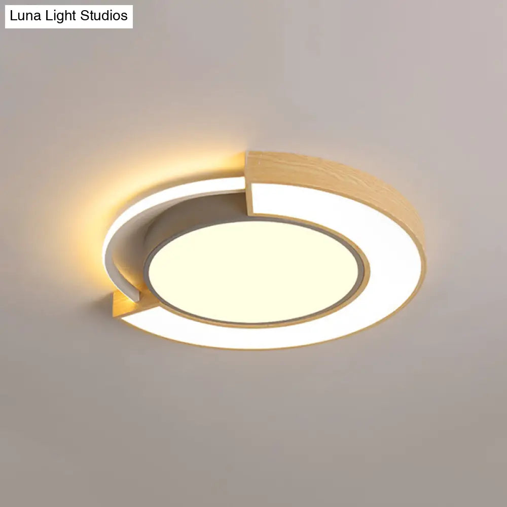 Modern Acrylic Led Flush Mount Light - Grey/Green 16.5/20.5 Diameter White/Warm Available