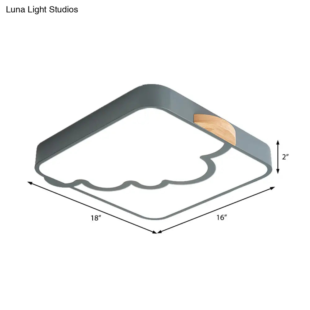 Modern Acrylic Led Flush Mount Light With Cloud Pattern For Bedroom