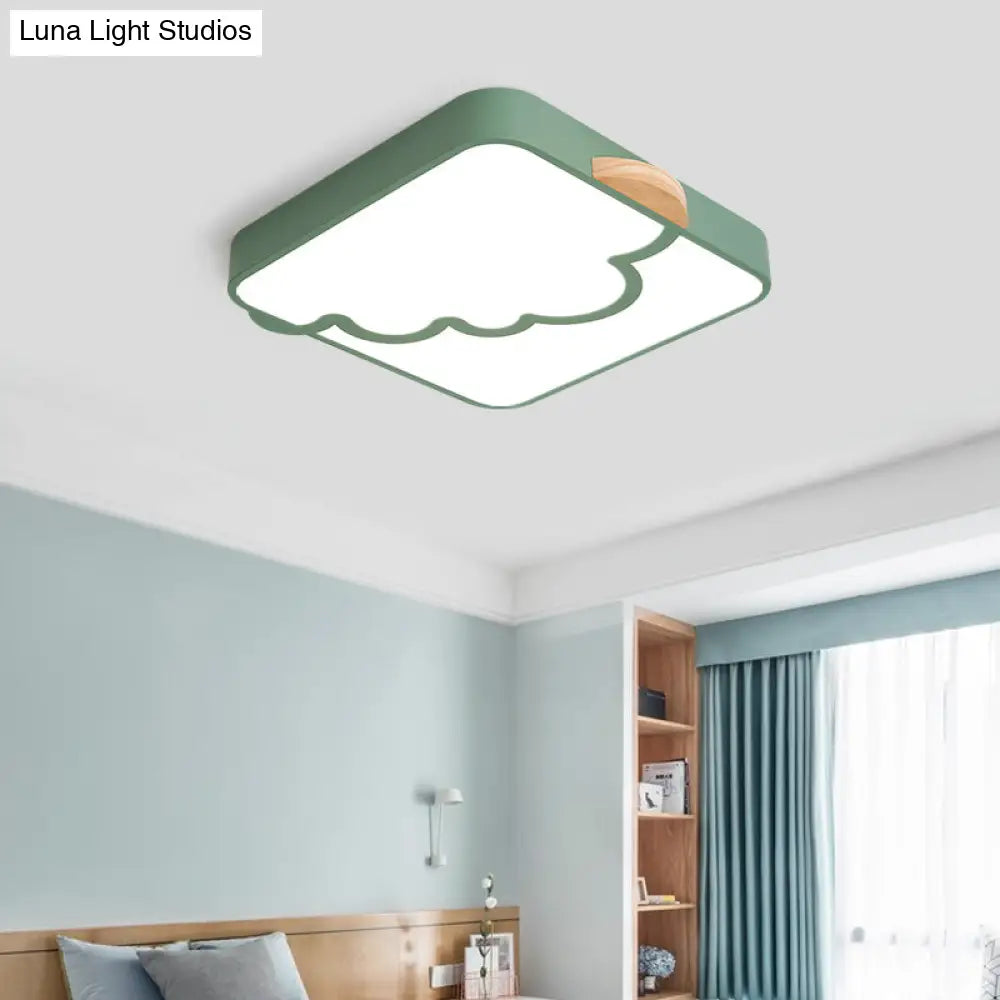 Modern Acrylic Led Flush Mount Light With Cloud Pattern For Bedroom