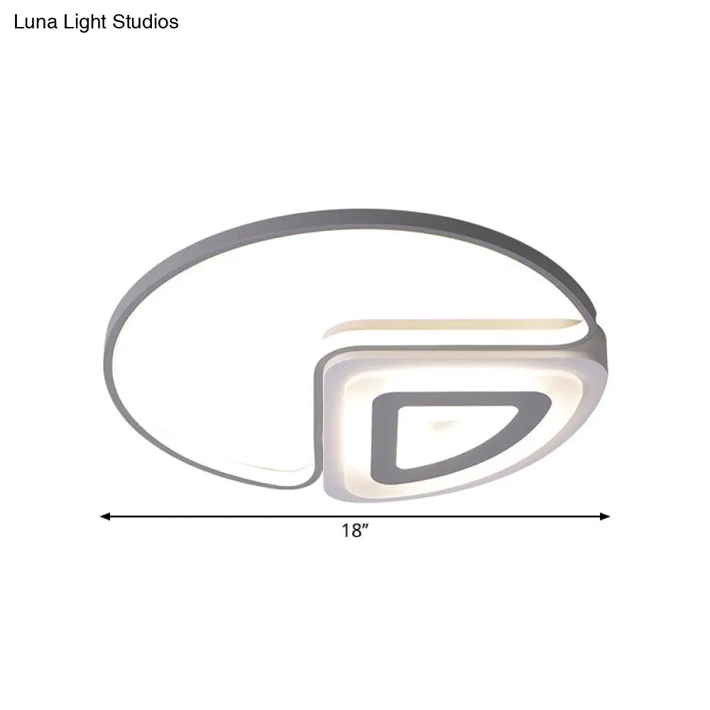 Modern Acrylic Led Flushmount Light In Warm/White 18/21.5 Wide