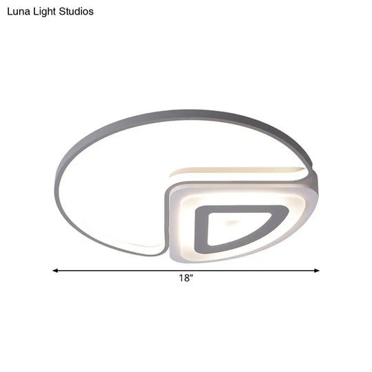 Modern Acrylic Led Flushmount Light In Warm/White 18’/21.5’ Wide