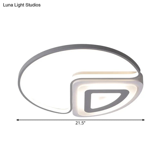 Modern Acrylic Led Flushmount Light In Warm/White 18’/21.5’ Wide