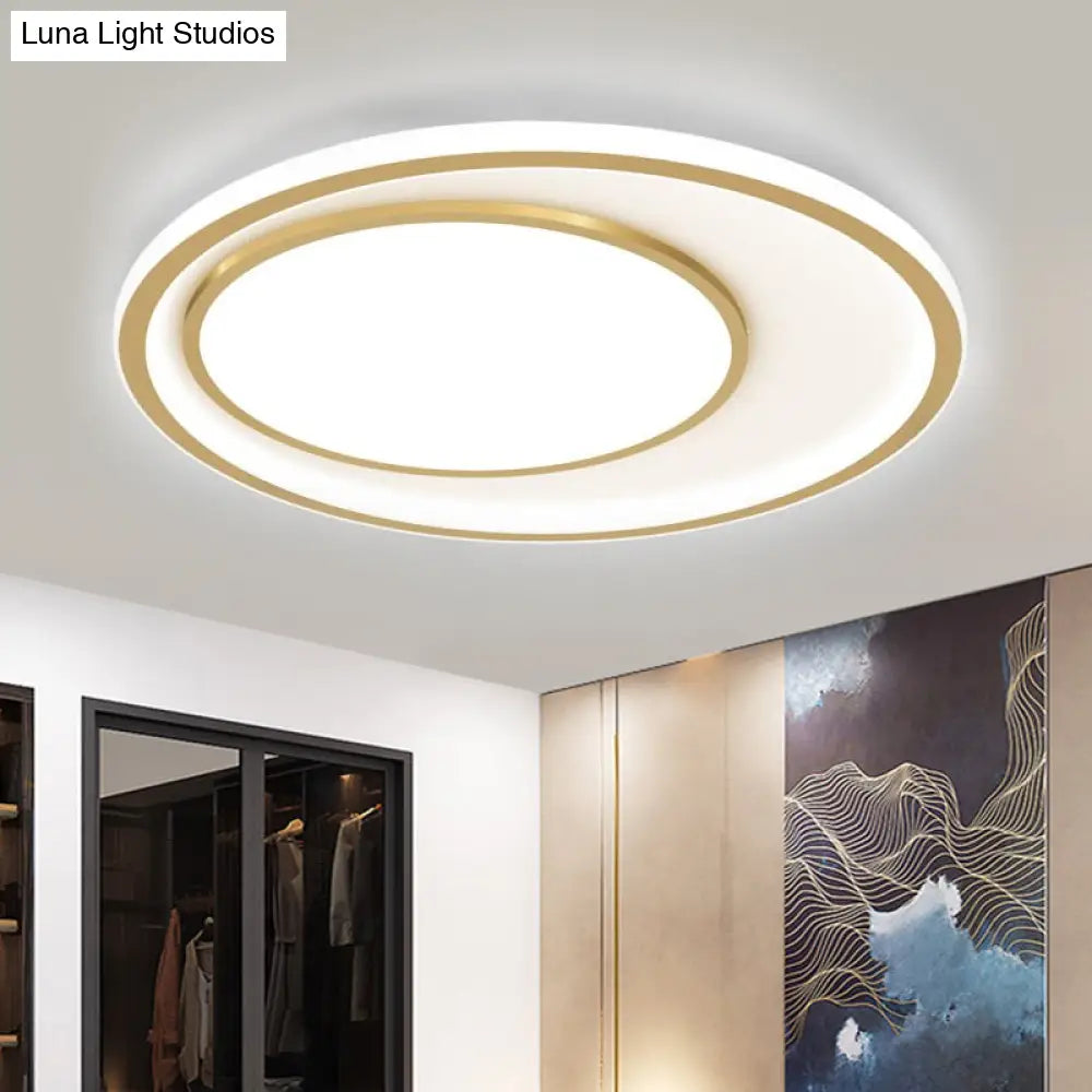 Modern Acrylic Led Gold Flush Mount Ceiling Light - 16.5/20.5 Wide Rounded Design