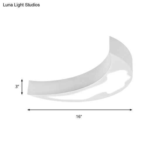 Modern Acrylic Led Moon Shade Ceiling Light For Kindergarten - 16’ Or 23.5’ Diameter White Orange