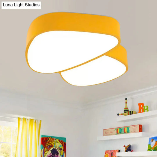 Modern Acrylic Led Mushroom Baby Ceiling Light - Lovely Flush Bedroom Lamp Yellow