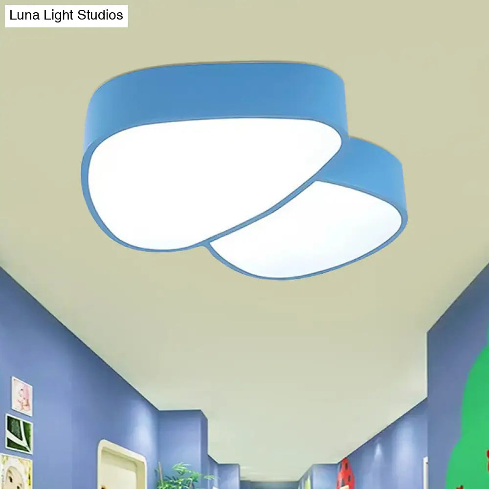 Modern Acrylic Led Mushroom Baby Ceiling Light - Lovely Flush Bedroom Lamp Blue
