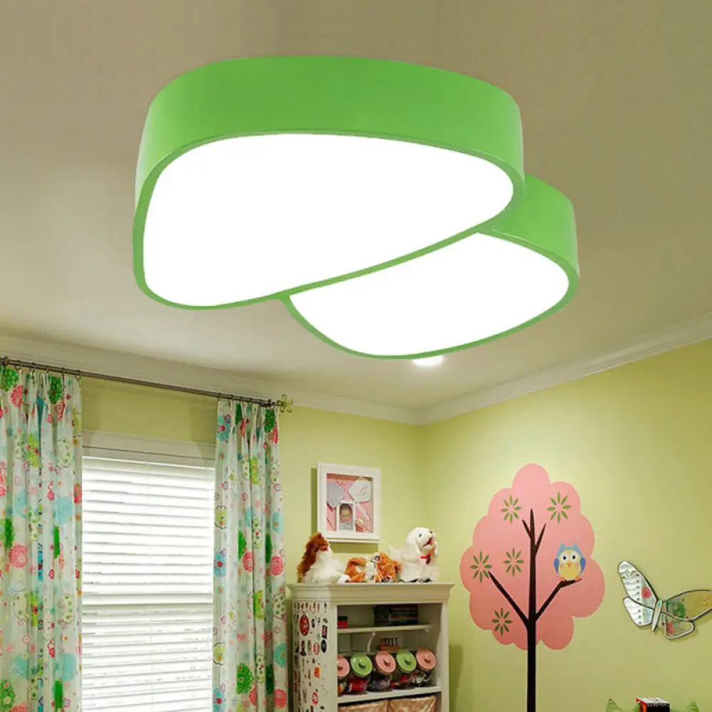 Modern Acrylic Led Mushroom Baby Ceiling Light - Lovely Flush Bedroom Lamp Green