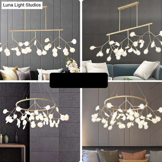 Modern Acrylic Led Pendant Light Fixture With 27 Heads For Living Room